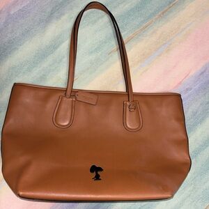 Rare Coach X Peanuts Snoopy Large City Tote Bag Saddle Collector